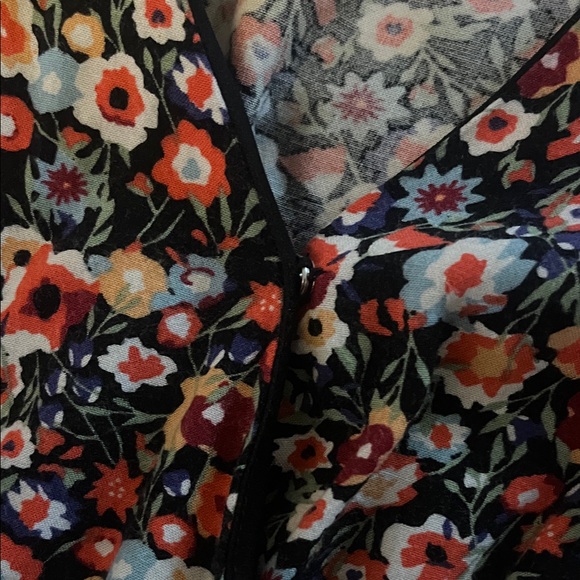 Blue Rain Black Floral Faux Wrap 3/4 Sleeve Dress X-Large - Picture 4 of 7